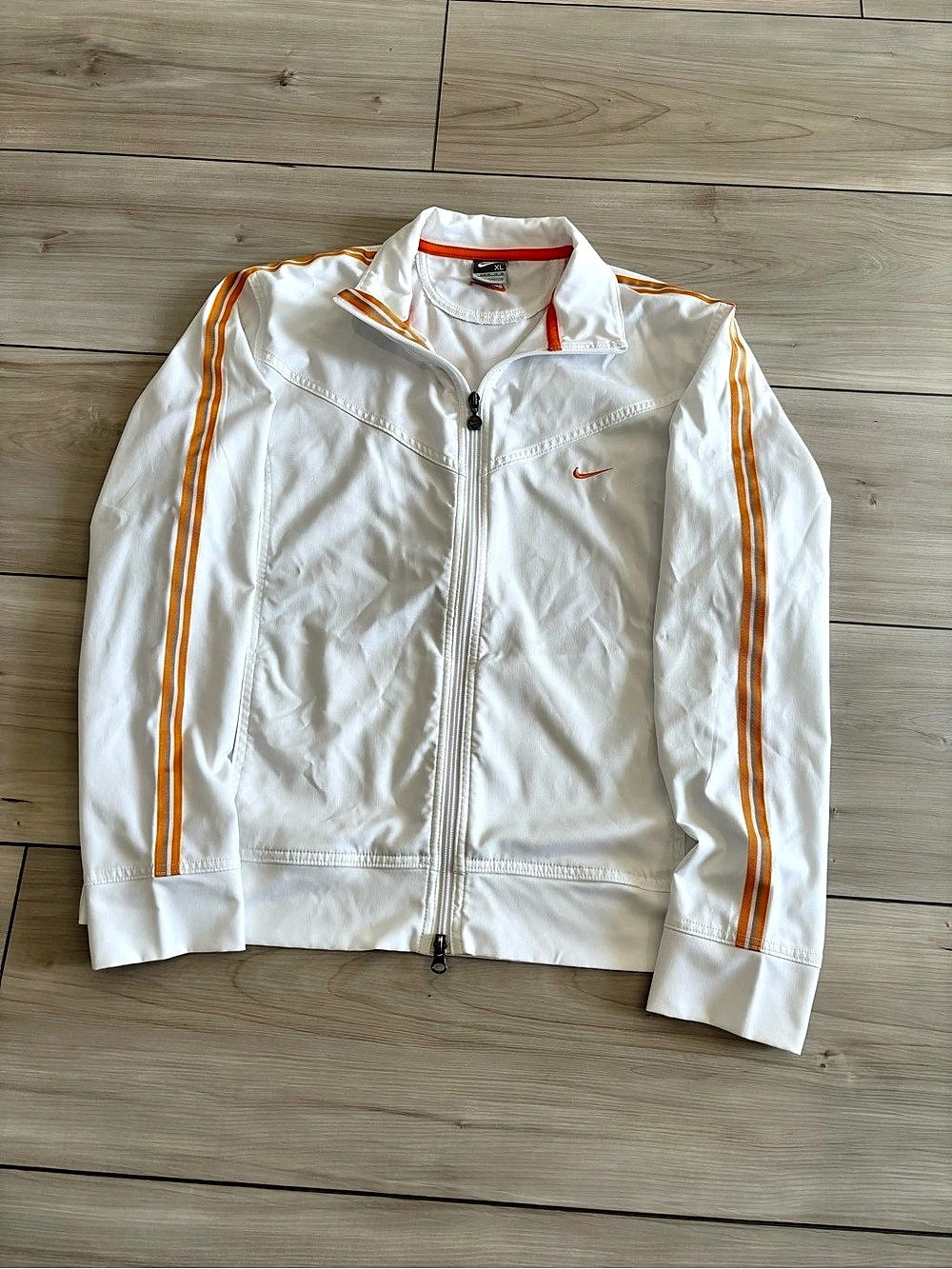 Nike Athletics Y2K 2000s retro Women’s Track Jacket White & Orange Size XL